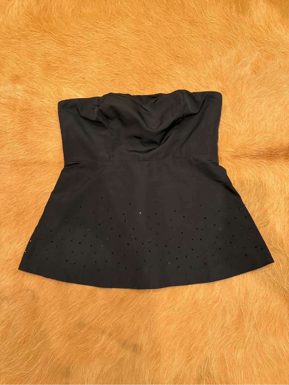 Old Navy Strapless Black Embellished Peplum Top Dress